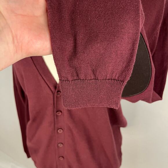 NWT ASOS | Burgundy Button Up Cotton V-Neck Cardigan| Men's Large - Picture 4 of 9